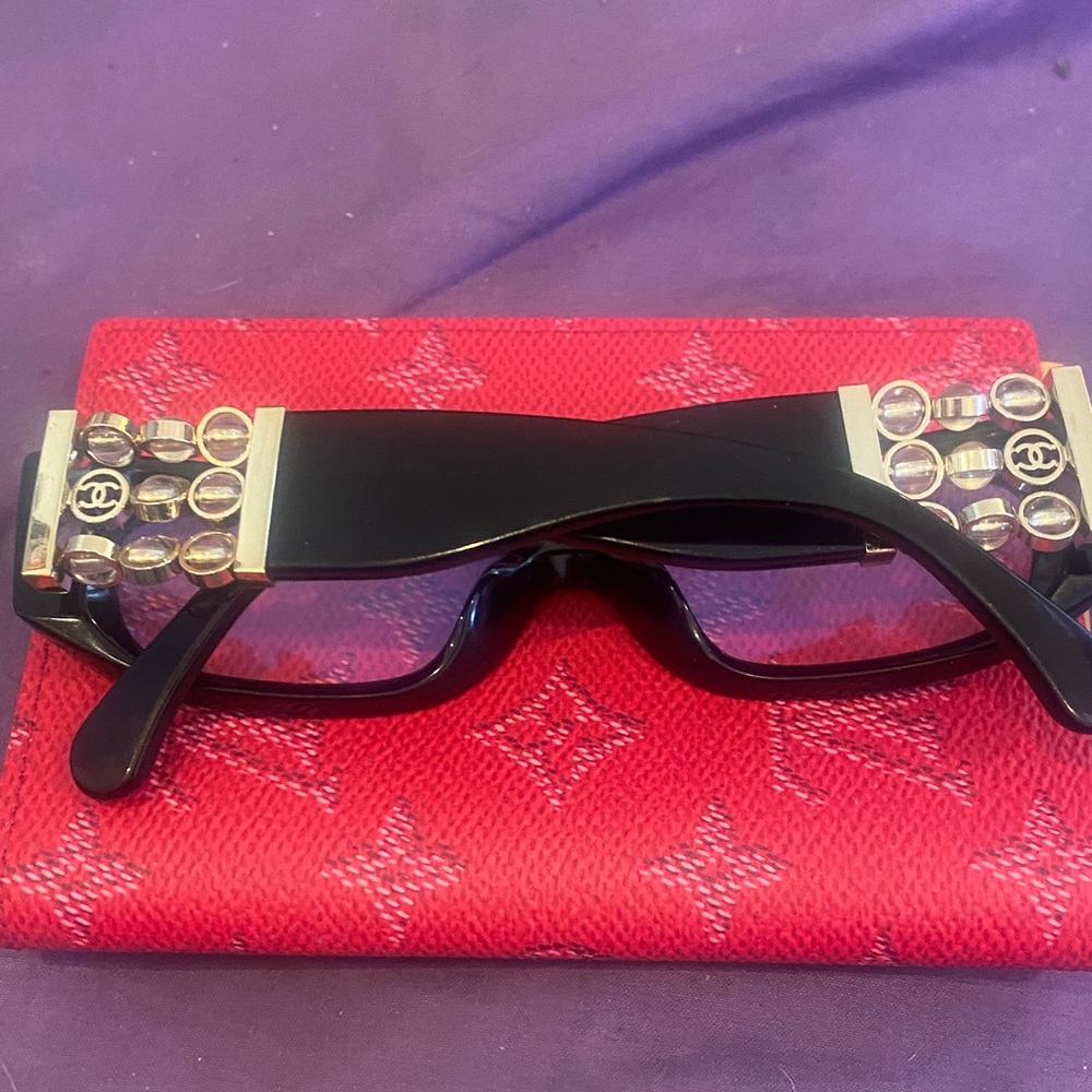 CHANEL Black Rectangular Glasses - image 2